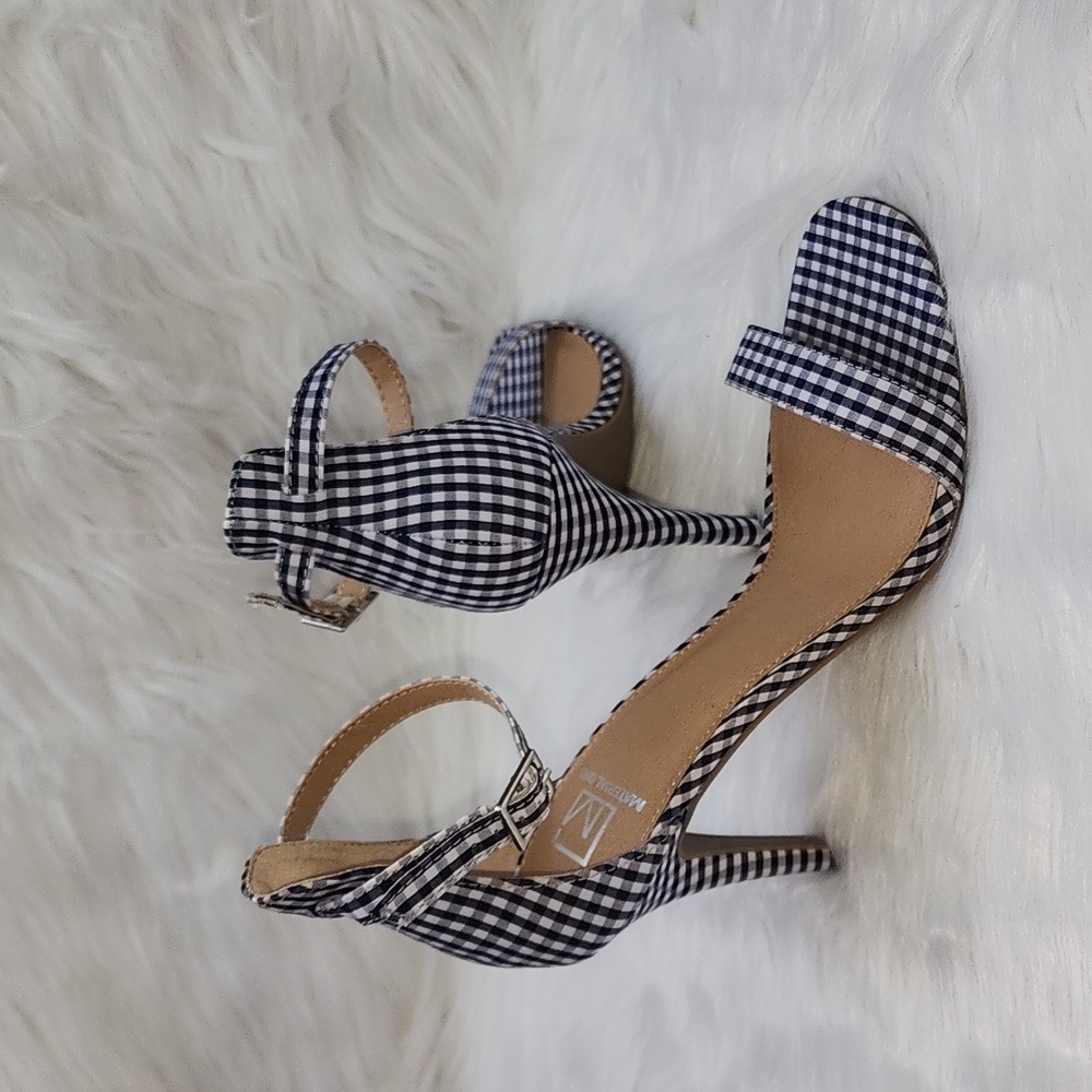 Material Girl Women's Blaire Two Piece Dress Sandals Blue Size 8.5